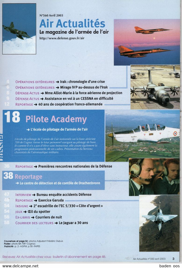 Air Actualités Avril  2003 N560 Mirage IV Sur L'Irak - French