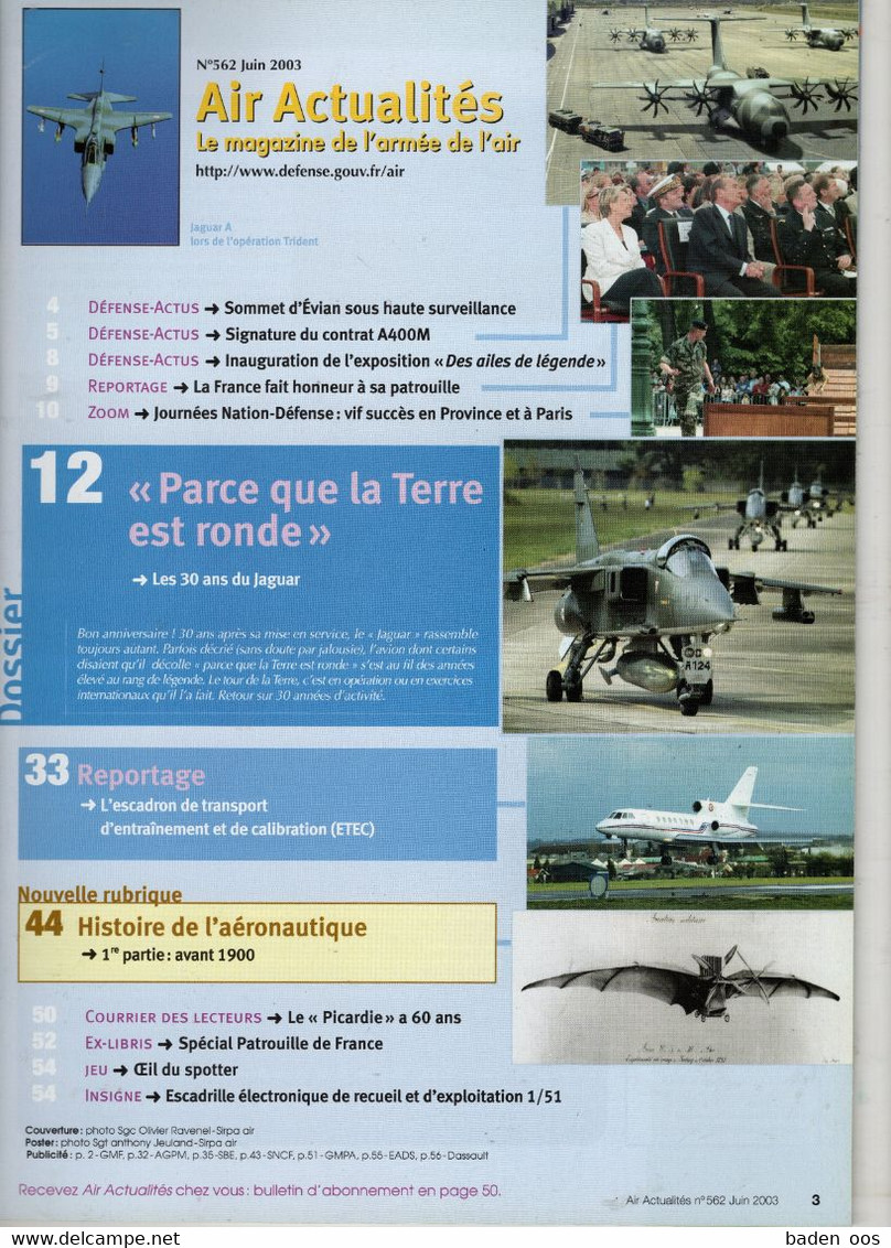 Air Actualités Juin 2003 N562  Le Jaguar à 30 Ans - French