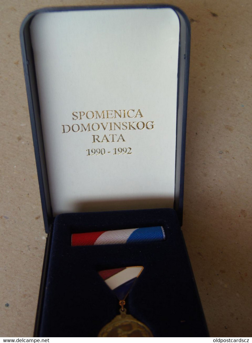 Croatia Army War Officer Testimonial Of Homeland War 1990 1992 Spomenica Rat Memorial Enamel Medal Medaille Medaglia - Autres & Non Classés