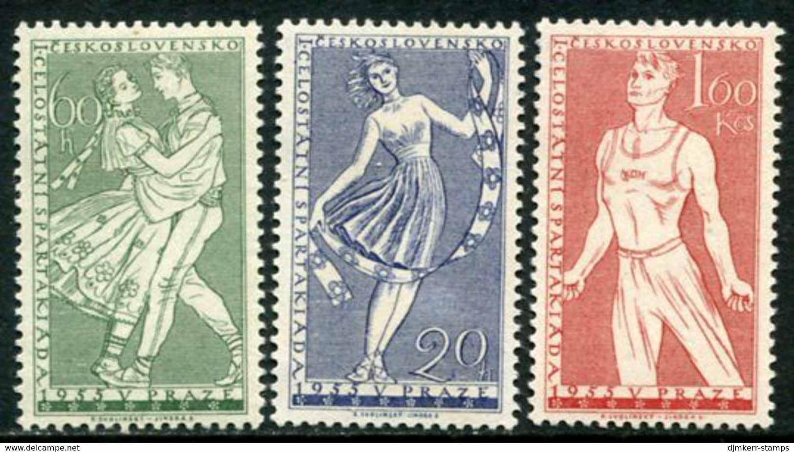 CZECHOSLOVAKIA 1955 National Spartakiad MNH / **.  Michel 917-19 - Neufs