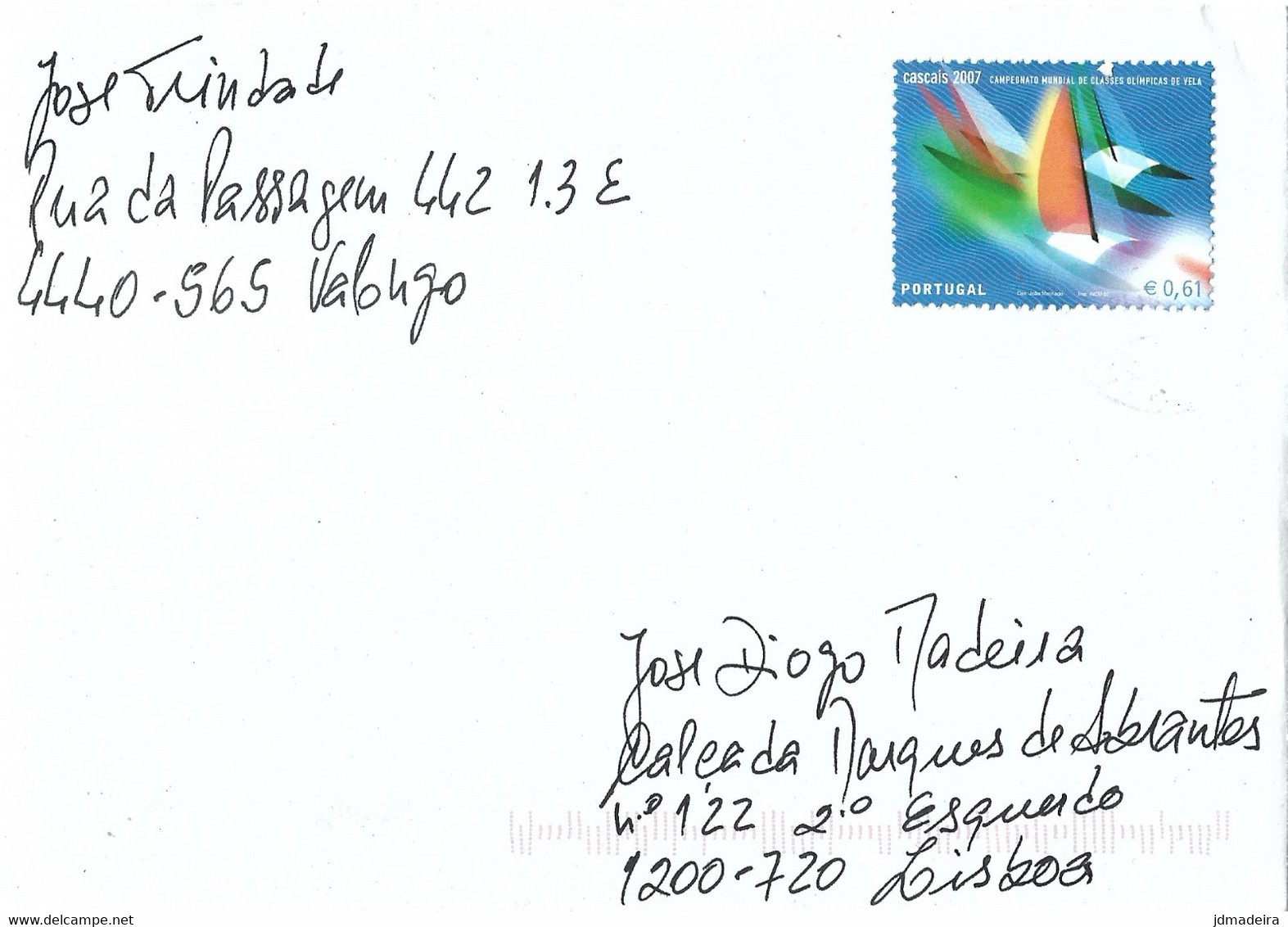 Portugal Cover With Sailing Championship Stamp - Briefe U. Dokumente