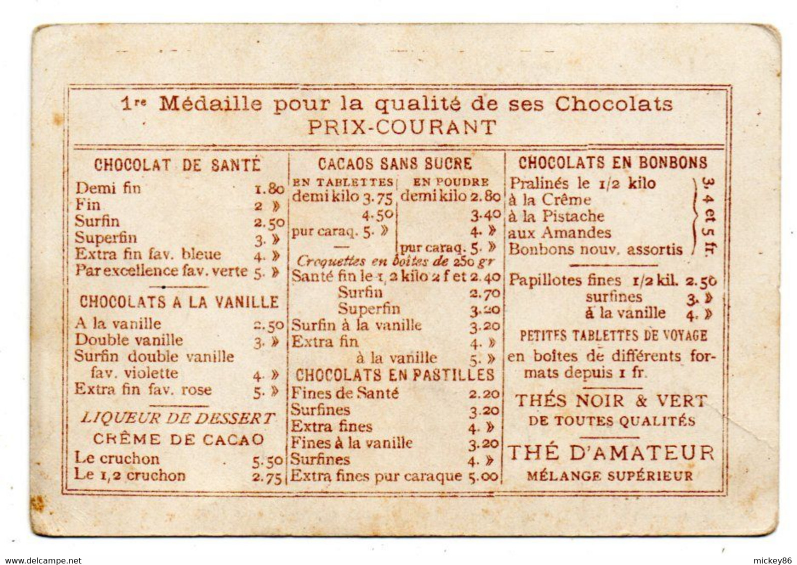 Chromo--PARIS-75--MONDICOURT--62-chocolat IBLED--Jean BART...format  11.5 Cm X  7.5 Cm......à Saisir - Ibled
