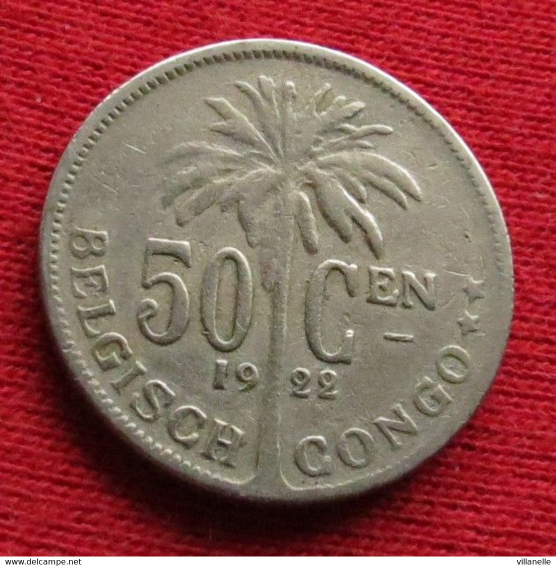 Congo Belgian 50 Centimes 1922 Belgish  Wºº - 1910-1934: Albert I