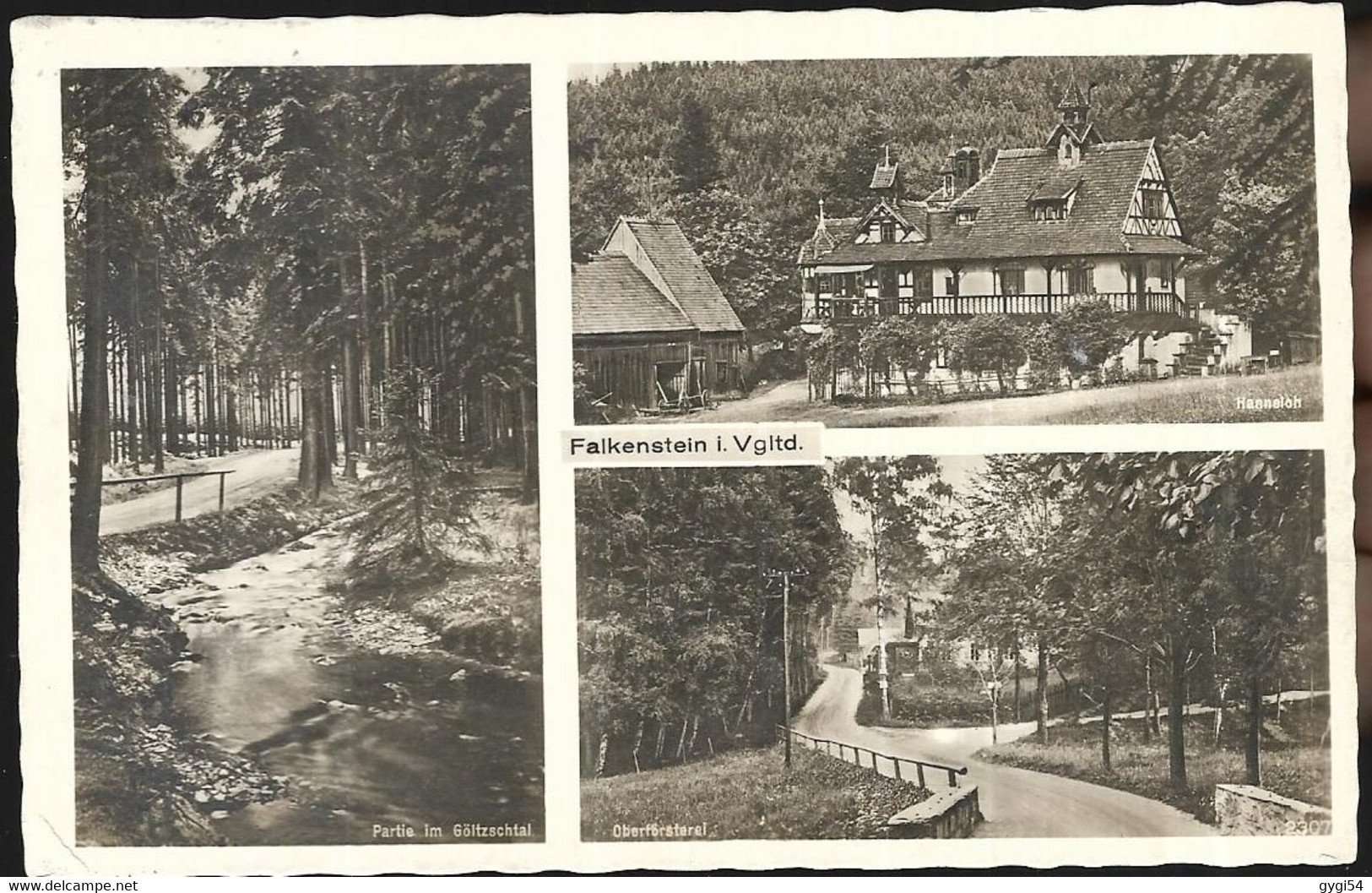 Falkenstein  ( DDR ) Multivues CPSM 1953 - Falkenstein (Vogtland)