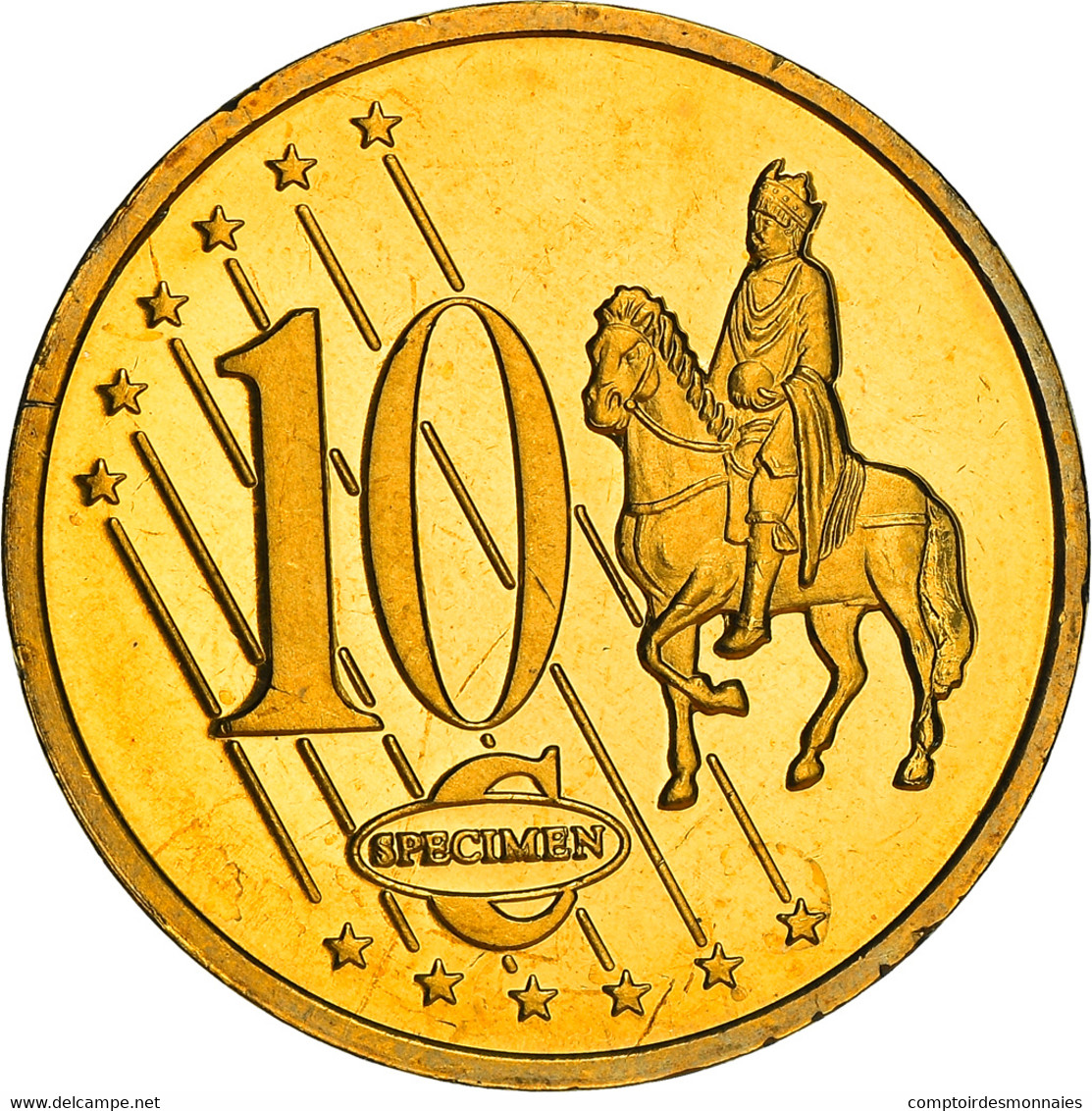Danemark, 10 Euro Cent, 2003, Unofficial Private Coin, SPL+, Laiton - Privatentwürfe