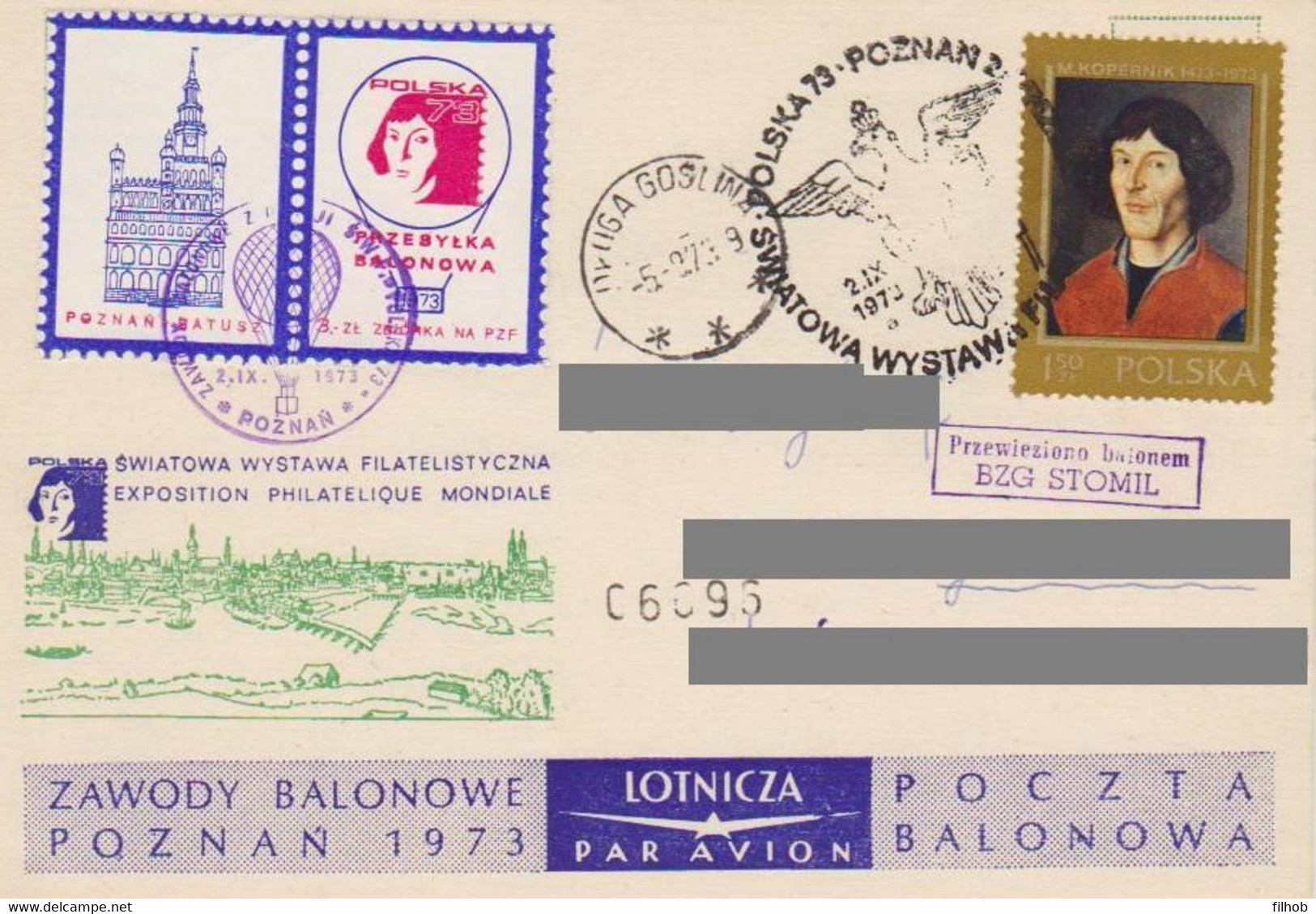 Poland Post - Balloon PBA.1973.poz.sto.A03: Competitions Poznan 73 STOMIL - Ballonnen