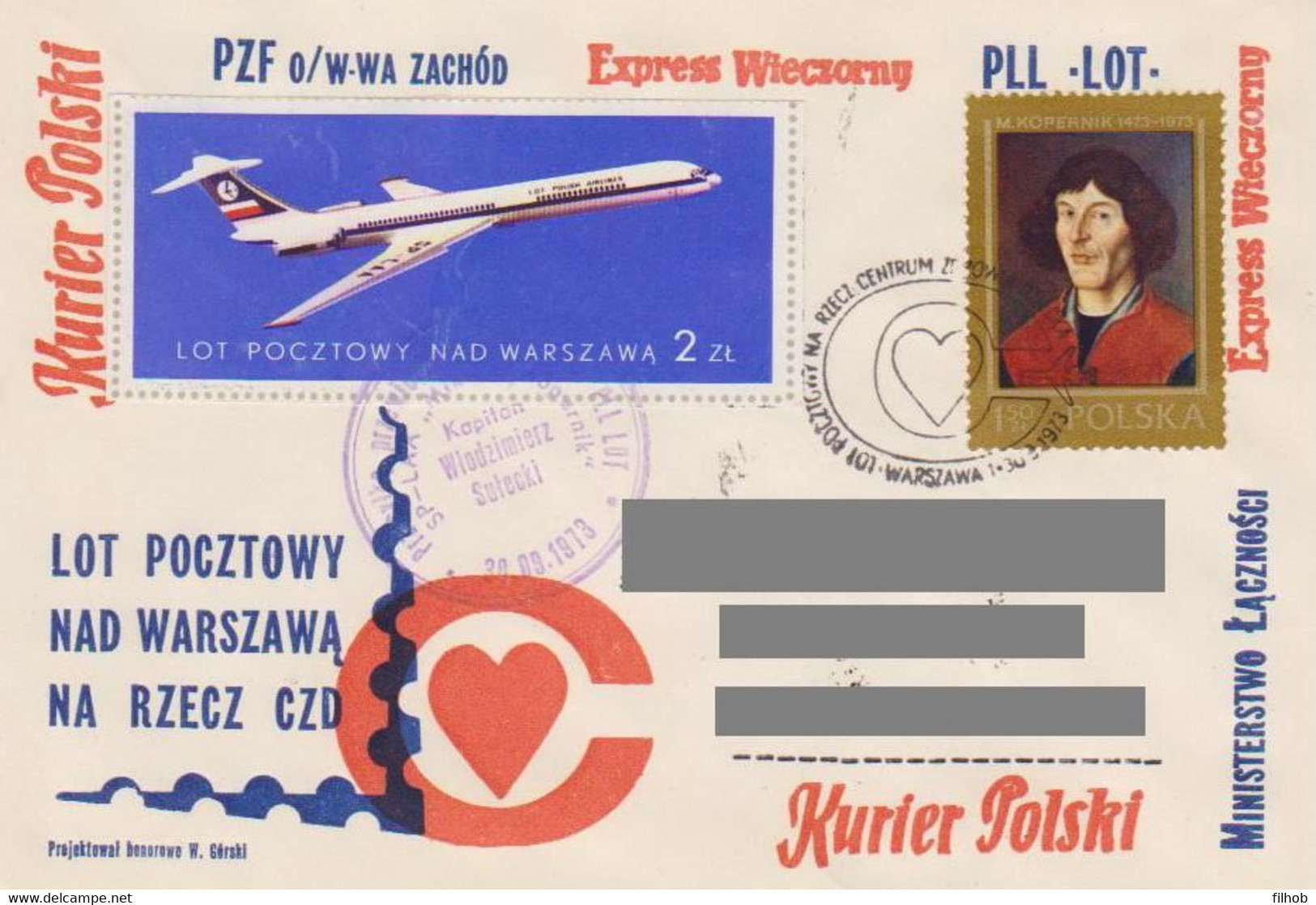 Poland Post - Airplane PSA.1973.war.A.01: Warszawa Children's Health Center - Flugzeuge