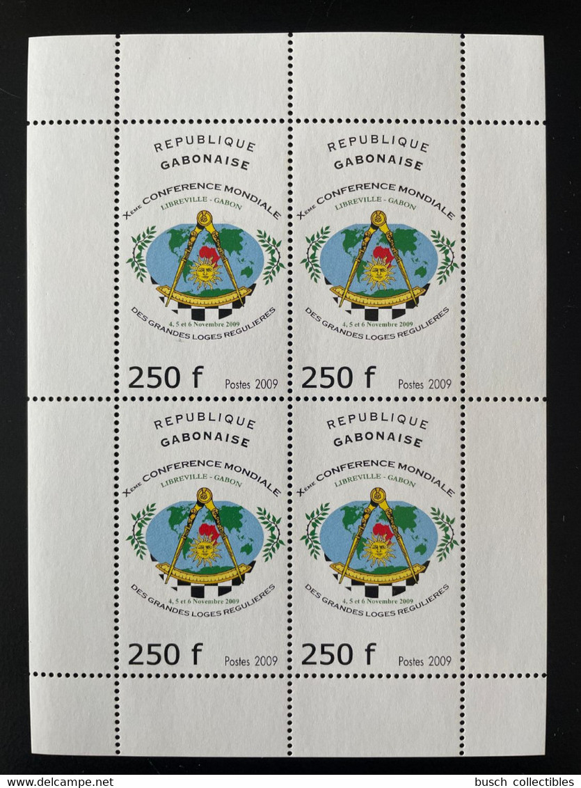 Gabon Gabun 2009 Sheet Mi. 1695 Xème Conférence Mondiale Grandes Loges Régulières Franc-maçons Freimaurer Freemasonry - Freemasonry