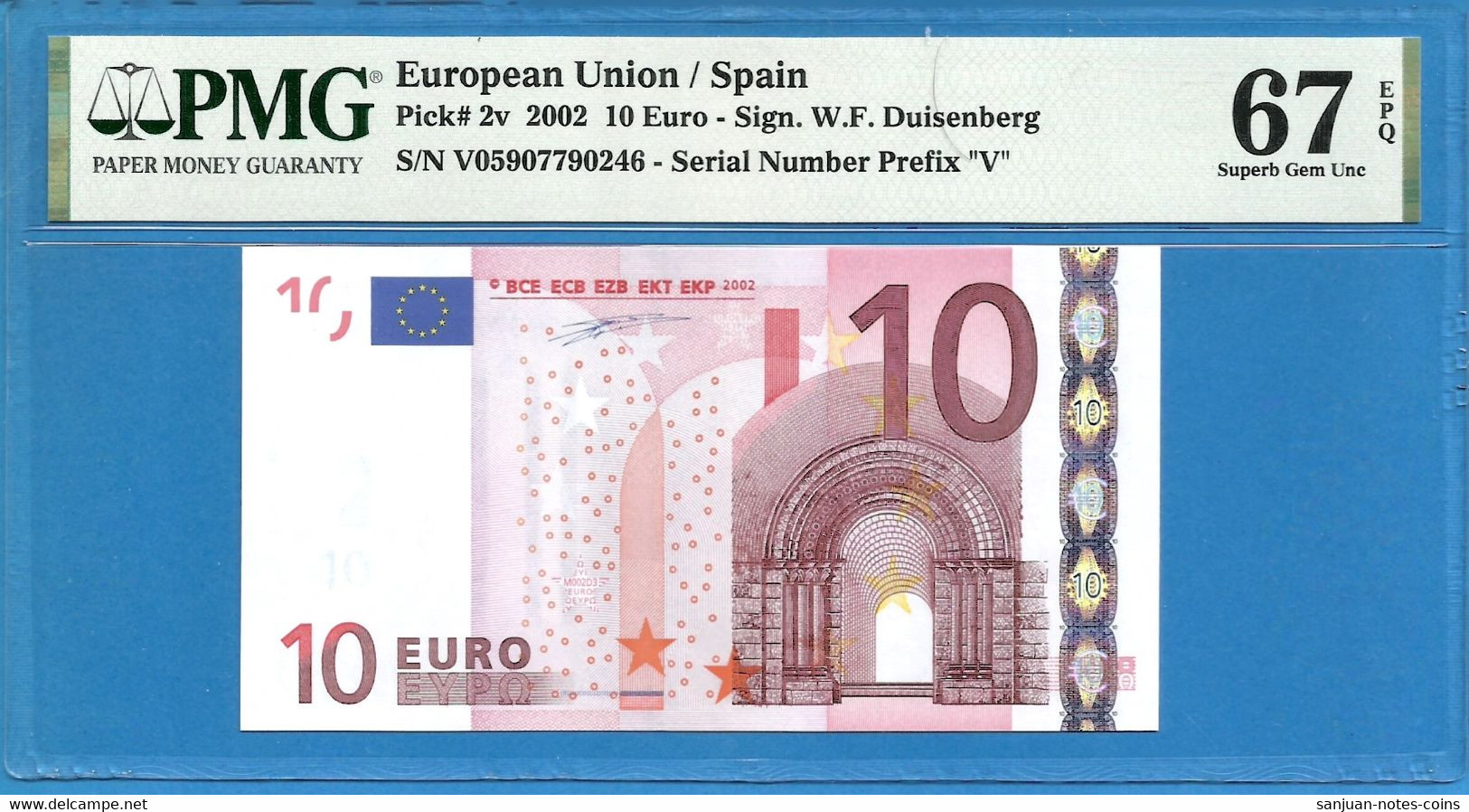 10 Euro - 10 EURO SPAIN DUISENBERG V-M002 PMG 67 (D031)