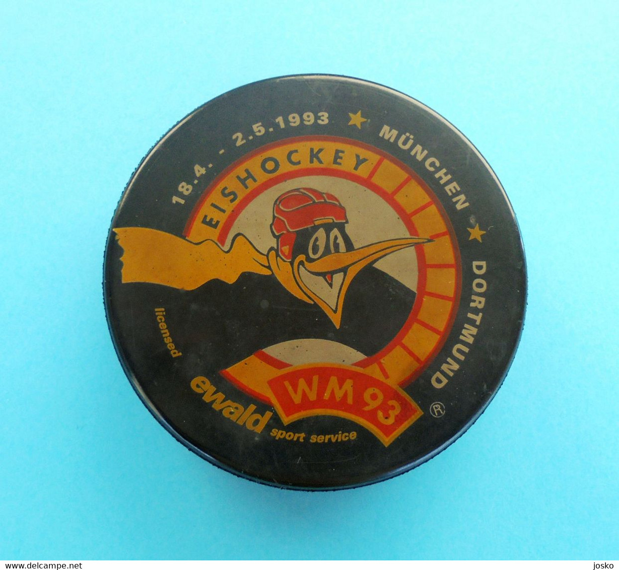 ICE HOCKEY WORLD CHAMPIONSHIP 1993 GERMANY (IIHF) - Official Puck * WM 93 Eishockey Sur Glace Ishockey Su Ghiaccio - Apparel, Souvenirs & Other