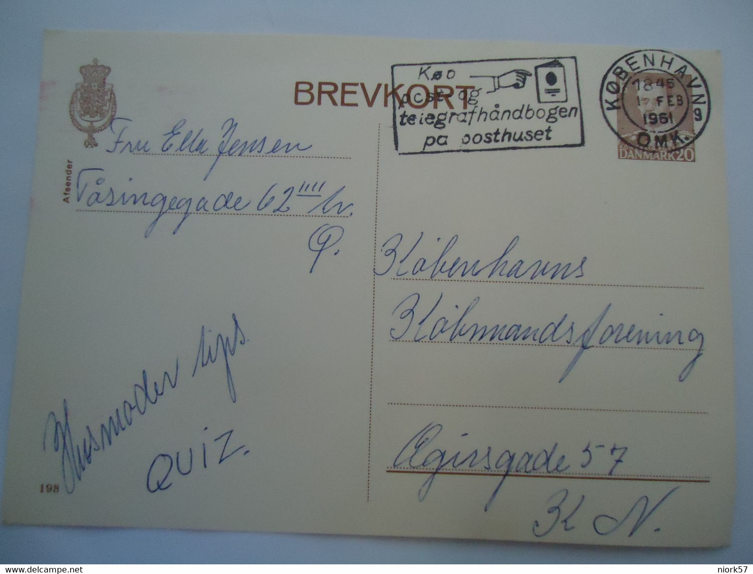 DENMARK  CARDS 1961 2 SCAN - Maximum Cards & Covers