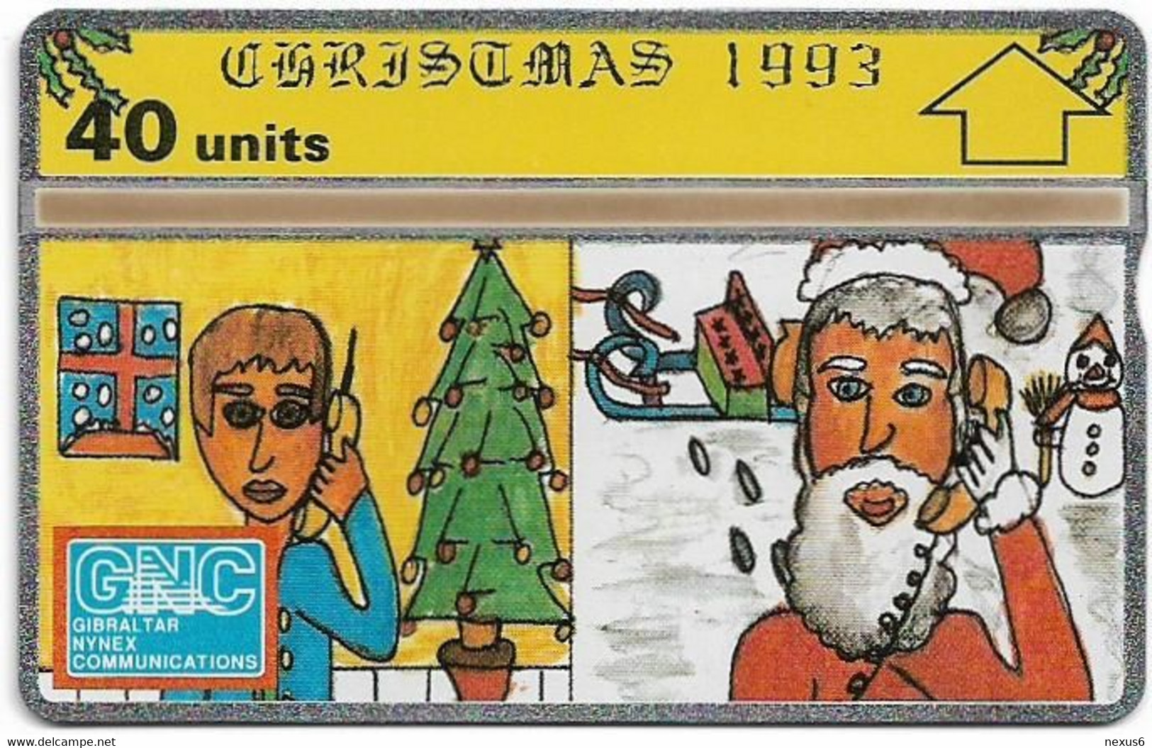 Gibraltar - GNC - L&G - Christmas '93 - 310L - 10.1993, 40Units, 10.000ex, Mint - Gibilterra