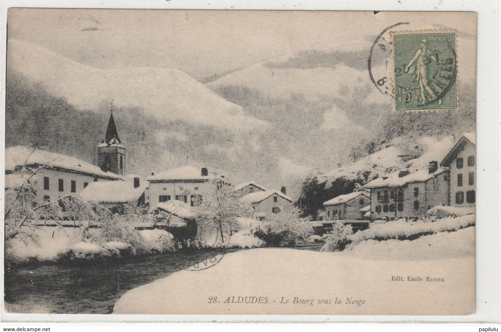 DEPT 64 : édit. Emile Erreca N° 28 : Aldudes Le Bourg Sous La Neige - Aldudes