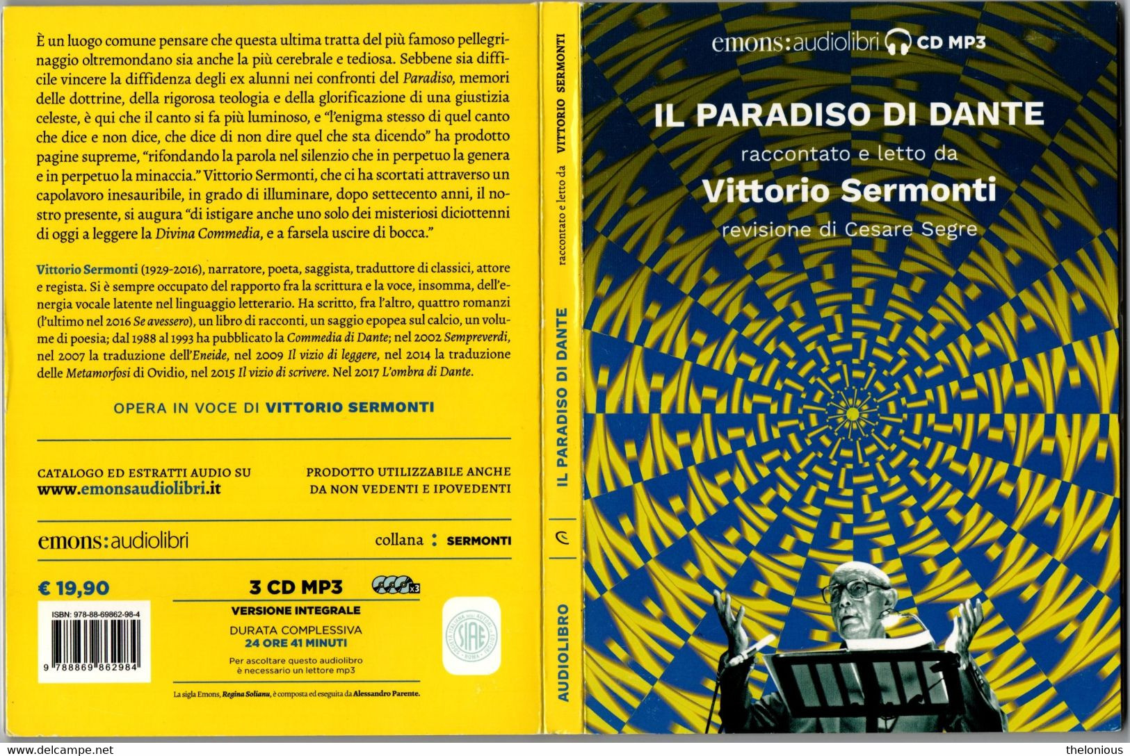 # Audiolibro: Il Paradiso Di Dante Raccontato E Letto Da Vittorio Sermonti, 3 CD MP3 - Science Fiction