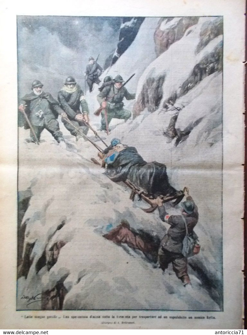 La Domenica Del Corriere 18 Febbraio 1917 WW1 Nivelle Reims Usa Germania George - Weltkrieg 1914-18