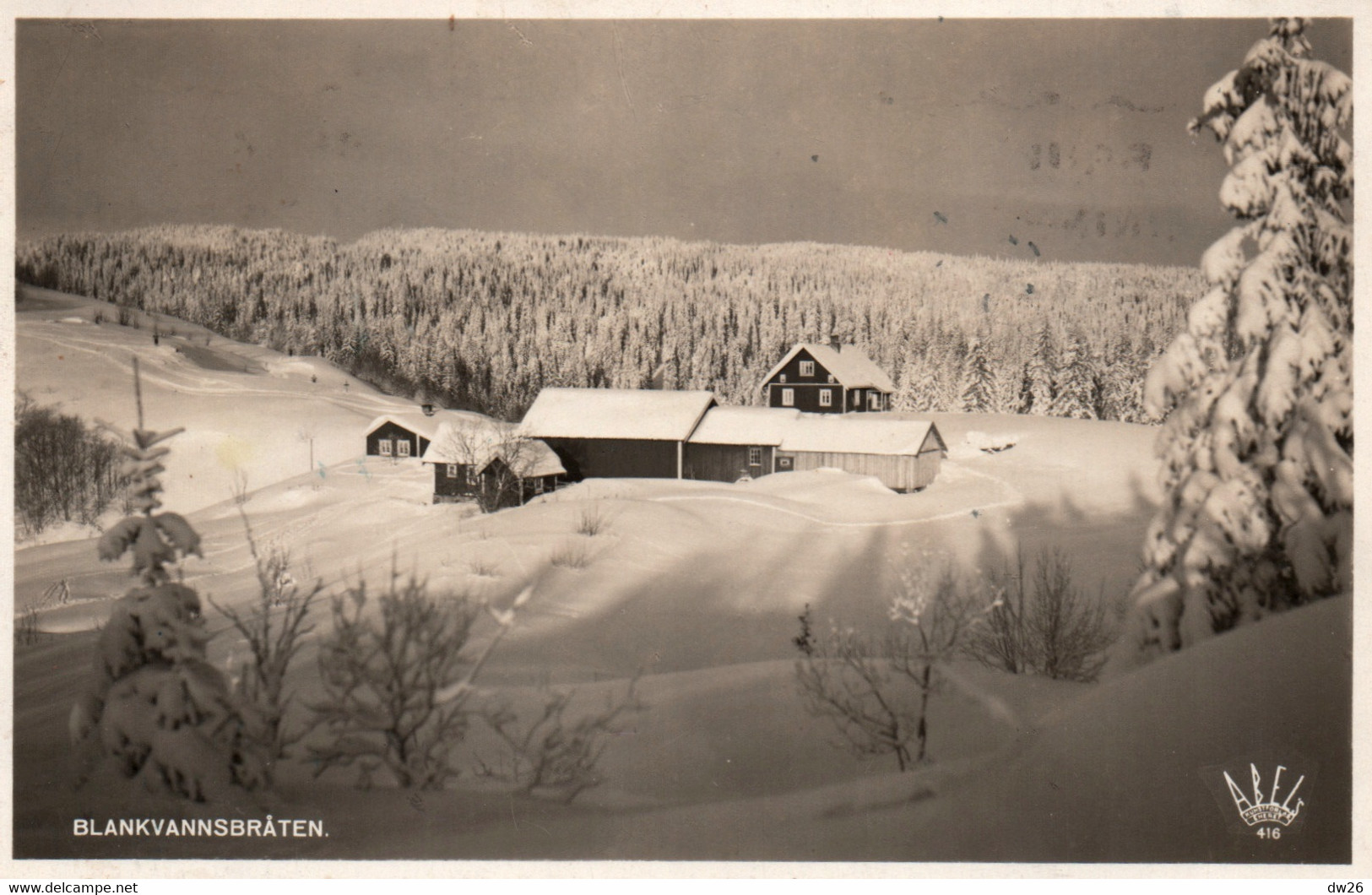 Norvège - Blankvannsbråten Om Vinteren (Paysage En Hiver) Publicité: Bruk Dronning Maud Merker - Norwegen