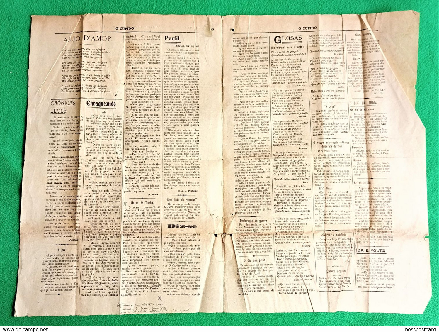 Viana Do Castelo - Jornal O Cupido Nº 55 De 1 De Abril De 1917 - Imprensa - Portugal - Informaciones Generales