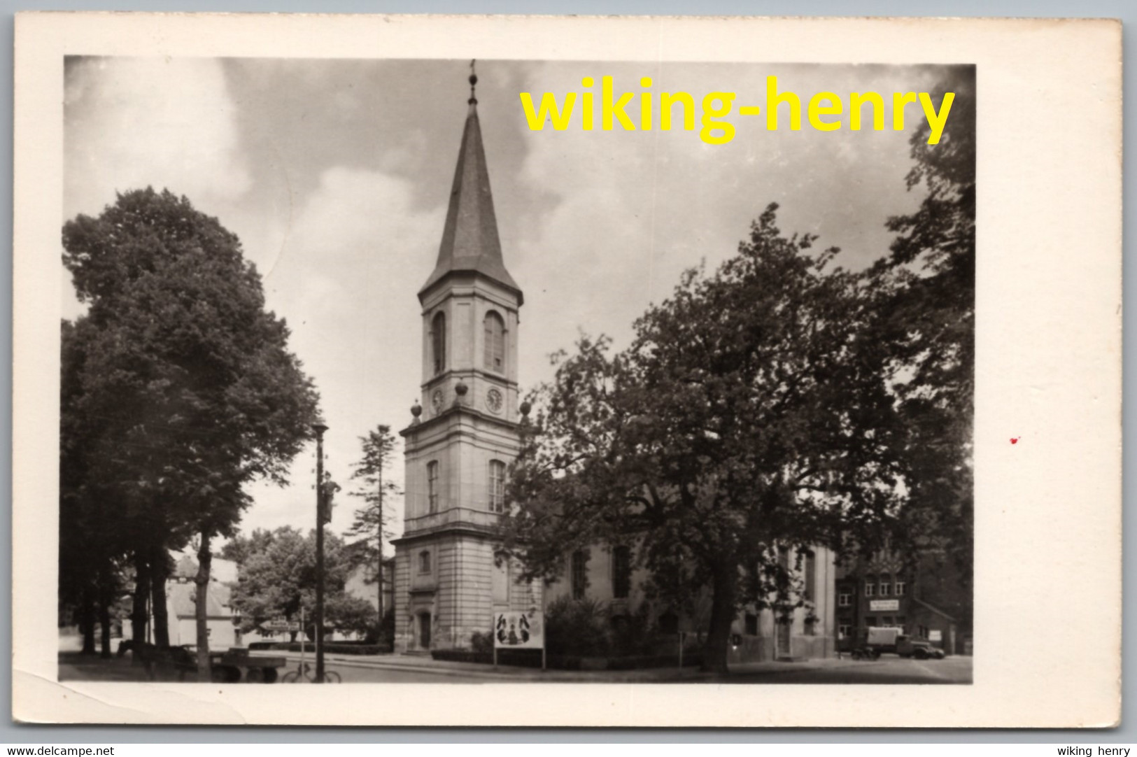 Zossen - S/w Kirche 1   Mit Person Auf Strommast Oder Telefonmast - Zossen