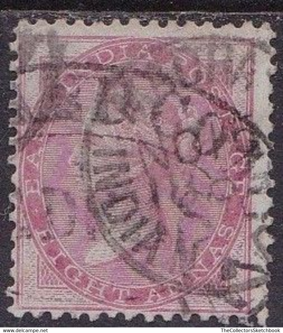 India Victoria 1855 8a Carmine On Blue Good Used - Autres & Non Classés