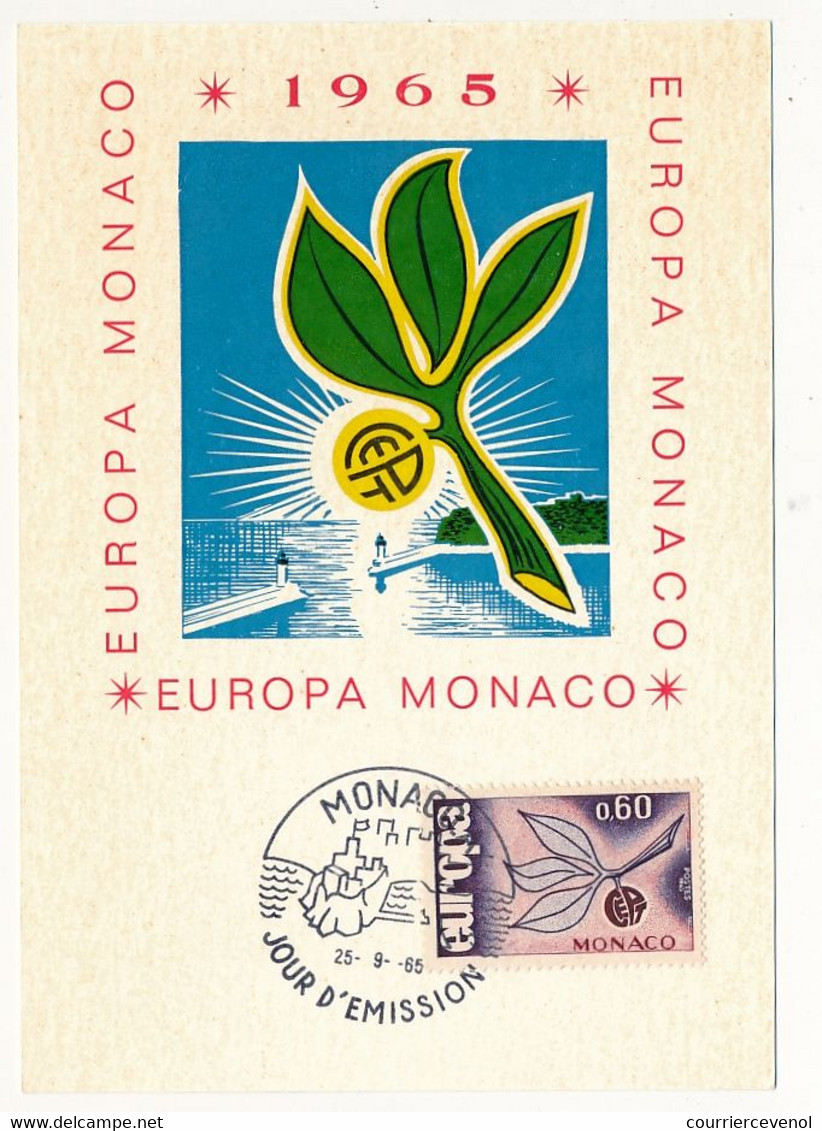 MONACO => 2 Cartes Maximum => Europa 1965 - 25/9/1965 - Cartoline Maximum