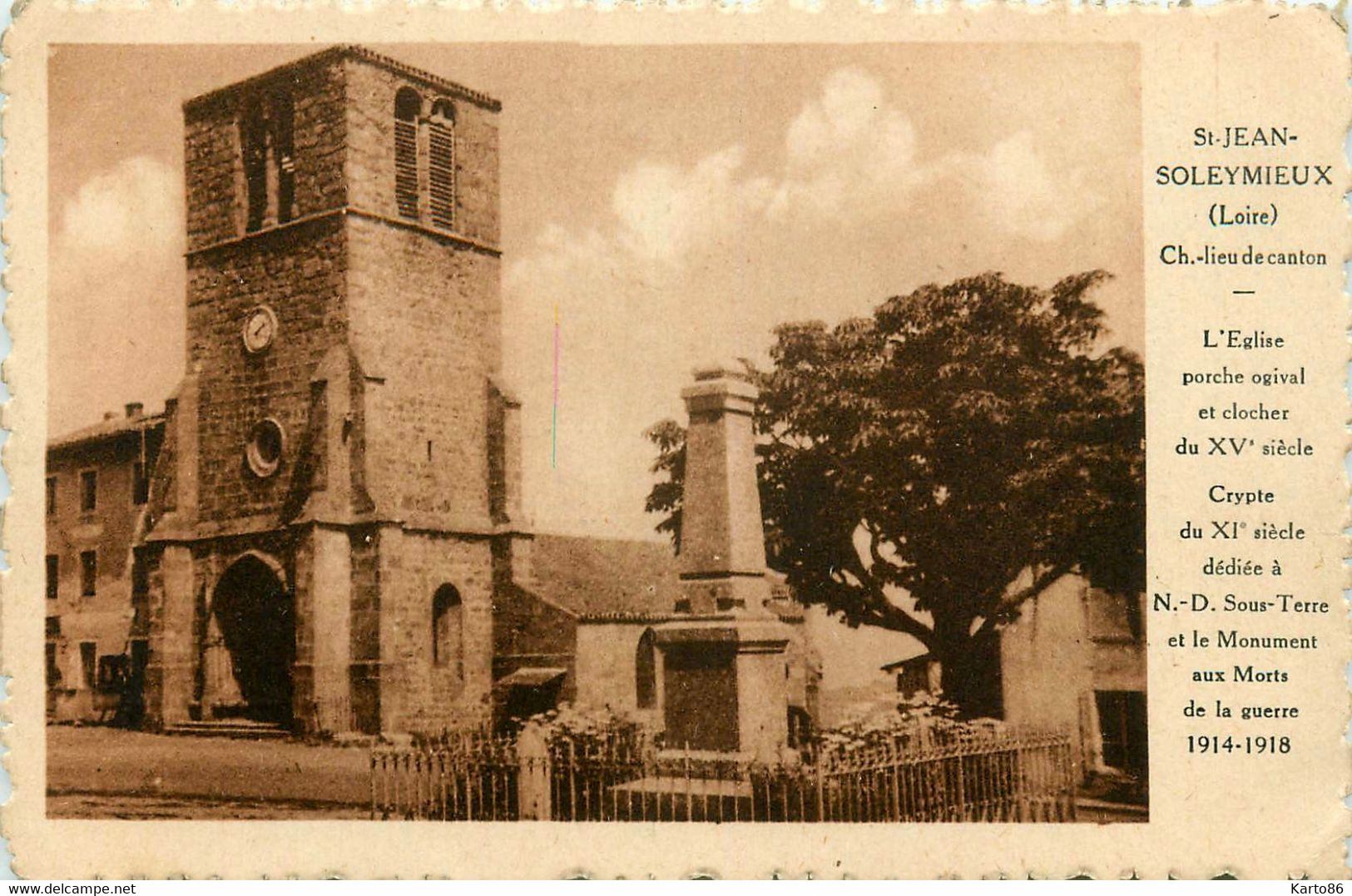 St Jean Soleymieux * Vue Sur L'église Et Le Monument Aux Morts Du Village - Saint Jean Soleymieux