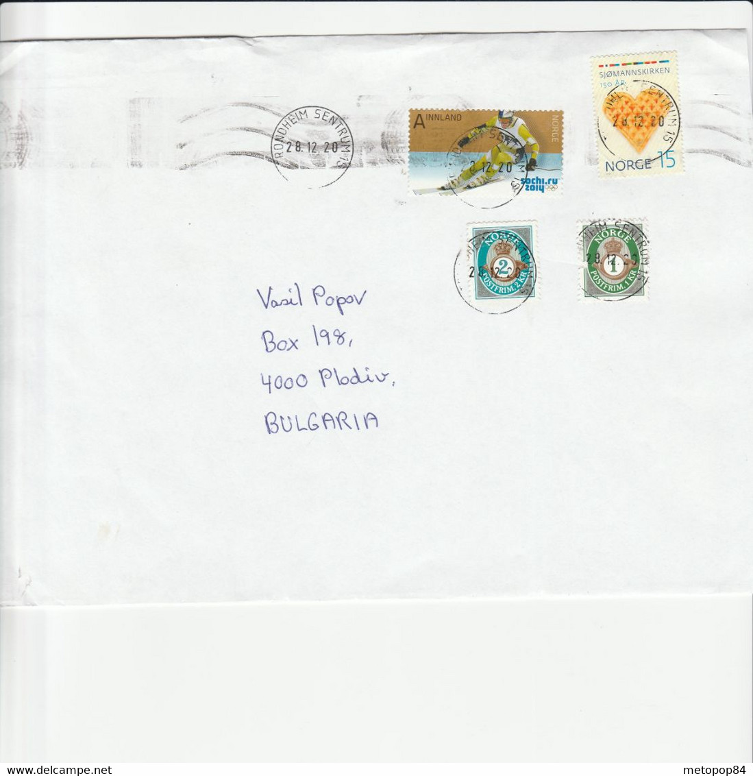 NORWAY 2020 Letter To Bulgaria Winter Olympics Sochy - Lettres & Documents