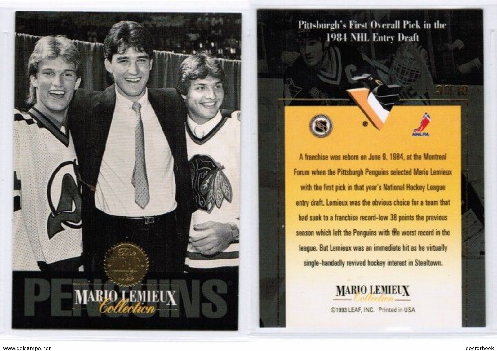 MARIO LEMIEUX---LEAF "Collections" 1993-94 (NHL--2-8) - 1990-1999