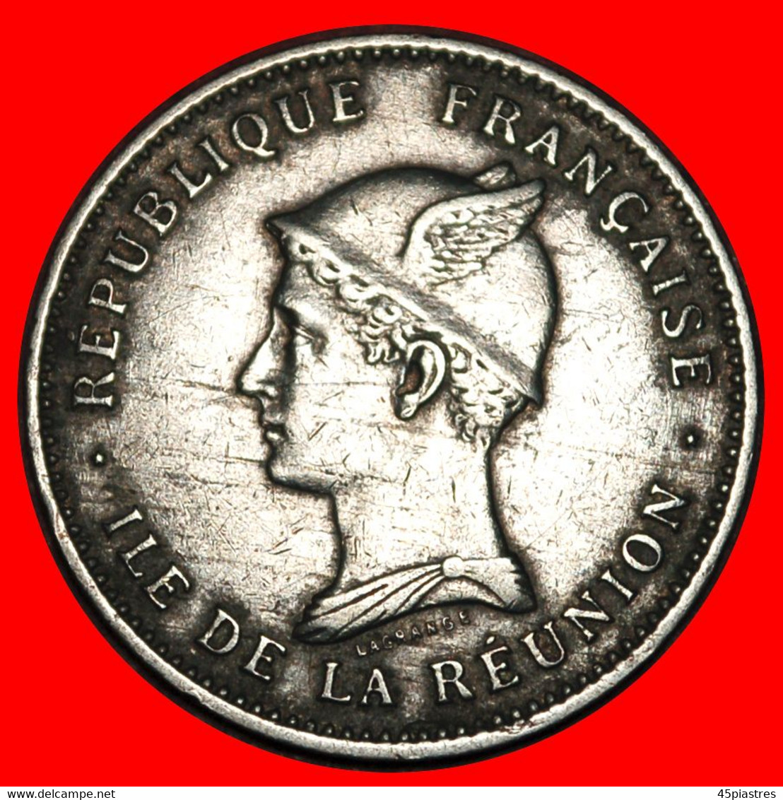 * FRANCE: REUNION ★ 50 CENTIMES 1896 MERCURY! RARE! LOW START ★ NO RESERVE! - Reunion