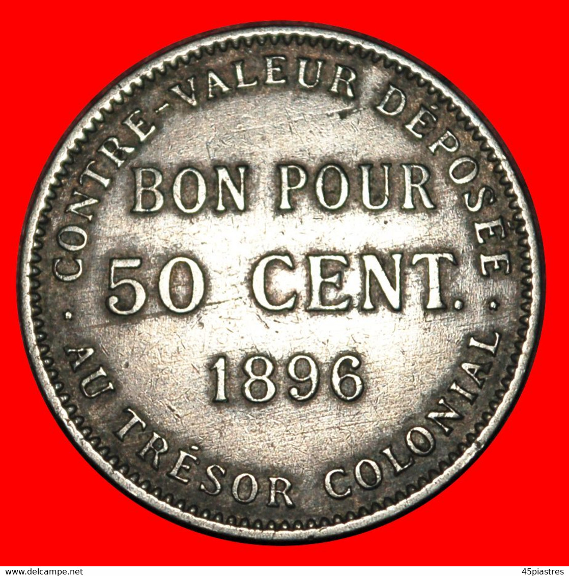 * FRANCE: REUNION ★ 50 CENTIMES 1896 MERCURY! RARE! LOW START ★ NO RESERVE! - Reunion