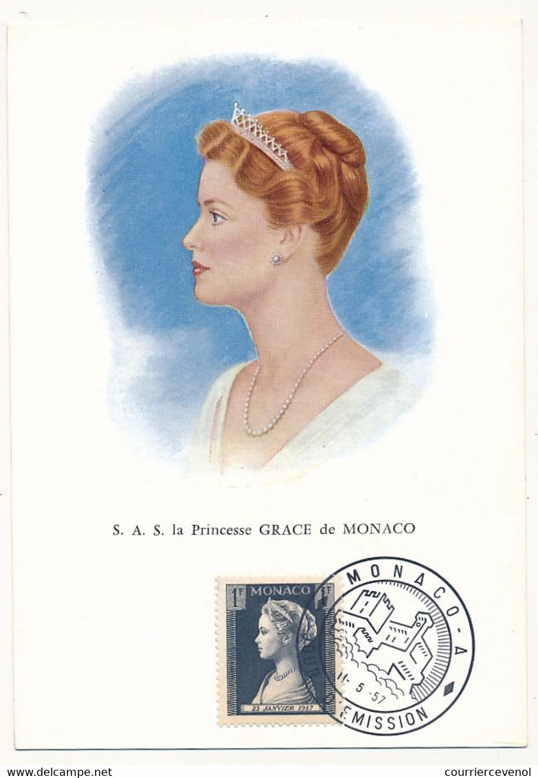 MONACO -  Carte Maximum -1F Princesse Grace - Premier Jour - 11/5/1957 - Maximum Cards