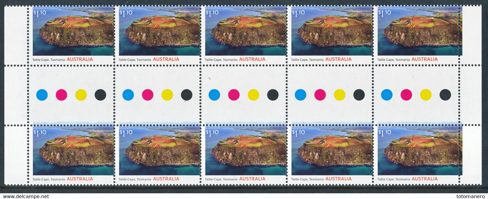 AUSTRALIA 2021 - Australia’s Volcanic Past, Set Of 4v MNH Gutter Strip Of 10 - Ungebraucht