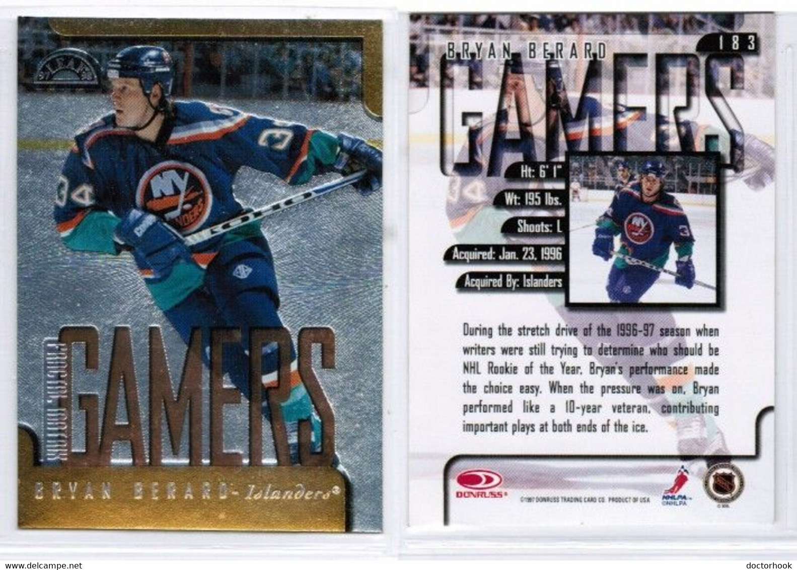 BRYAN BERARD---DONRUSS LEAF "Gamers---Fractal Matrix" 1997-98 (NHL--3-3) - 1990-1999