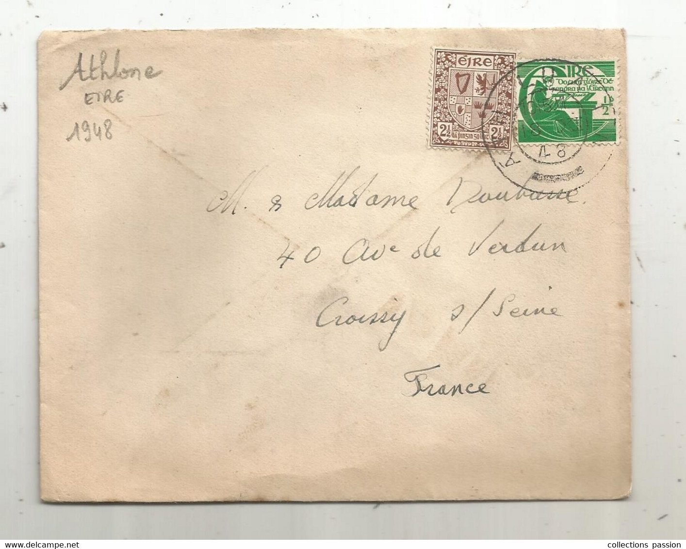 Lettre, Eire , Irlande , ATHLOME ,1948,  2  Scans - Lettres & Documents
