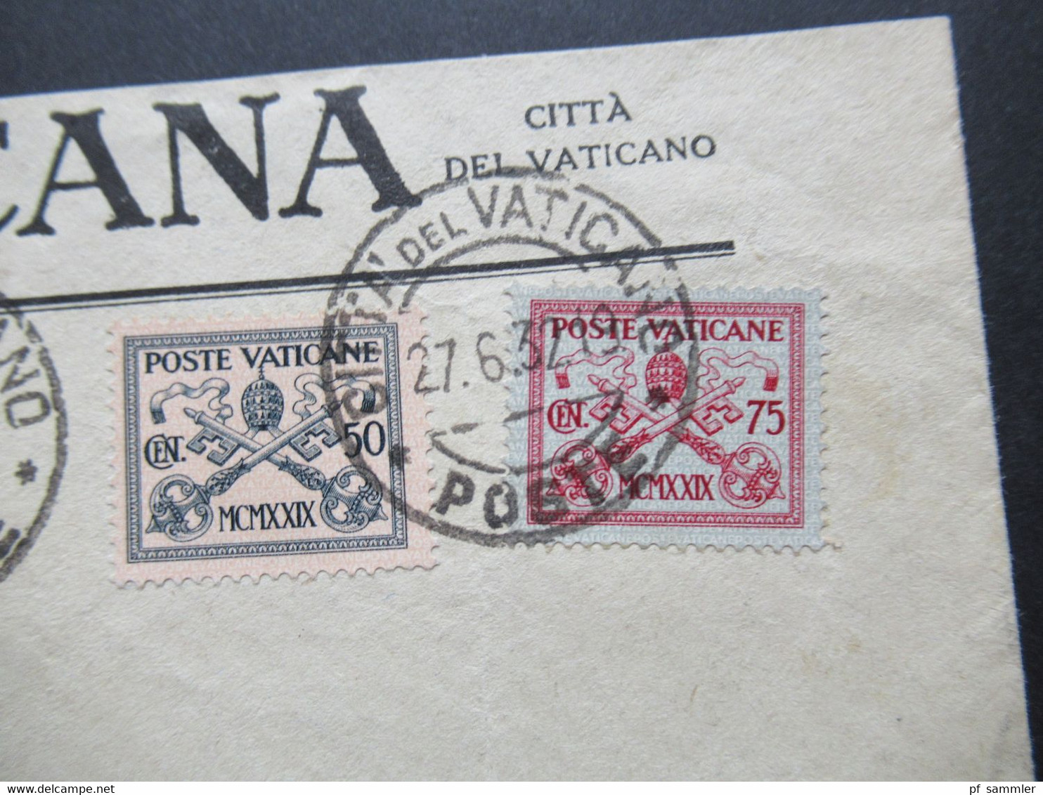 Vatikan 1929 / 32 Freimarken Nr.6 Und 7 MiF Umschlag Vaticana Citta Del Vaticano Nach Heidelberg Gesendet - Brieven En Documenten