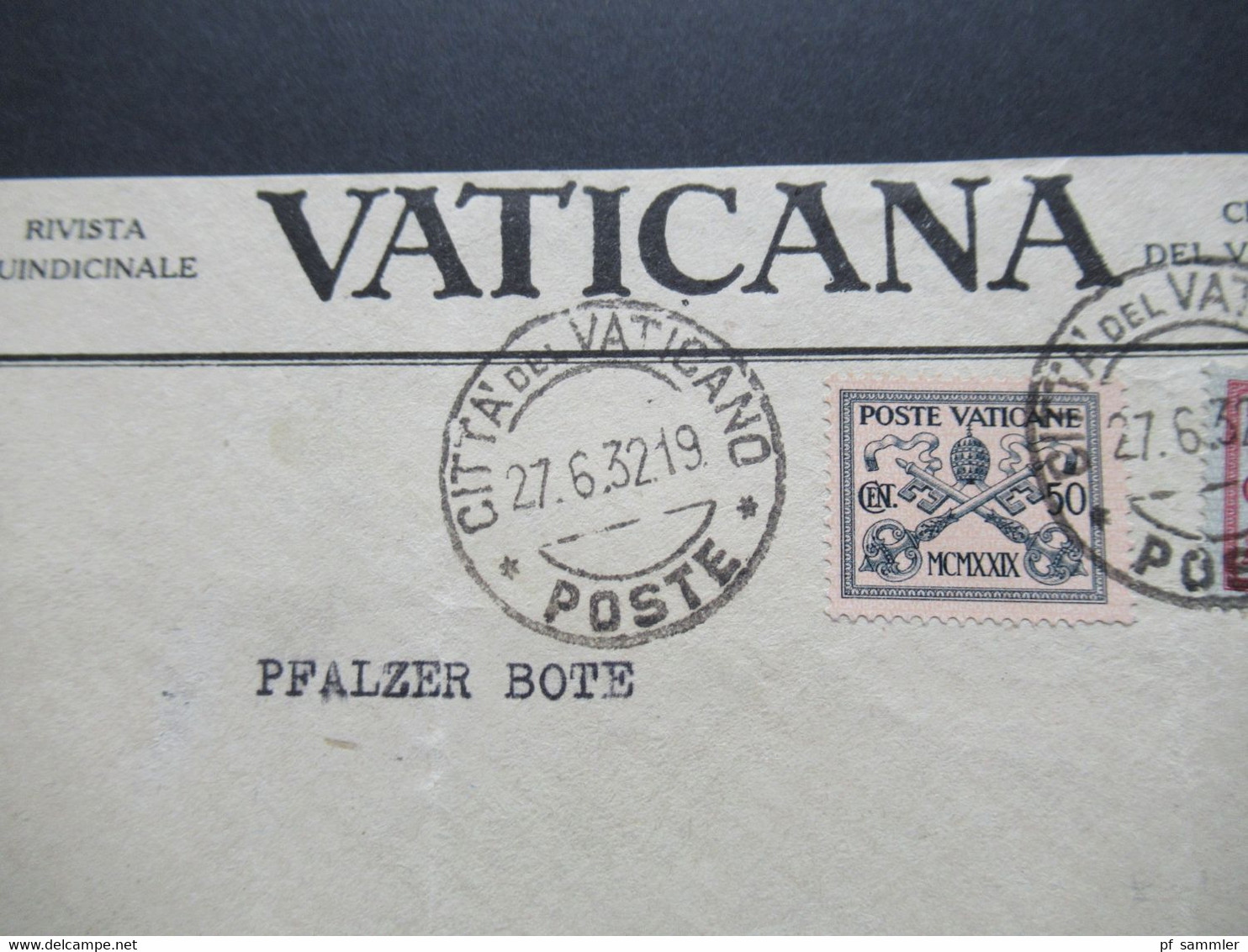 Vatikan 1929 / 32 Freimarken Nr.6 Und 7 MiF Umschlag Vaticana Citta Del Vaticano Nach Heidelberg Gesendet - Lettres & Documents