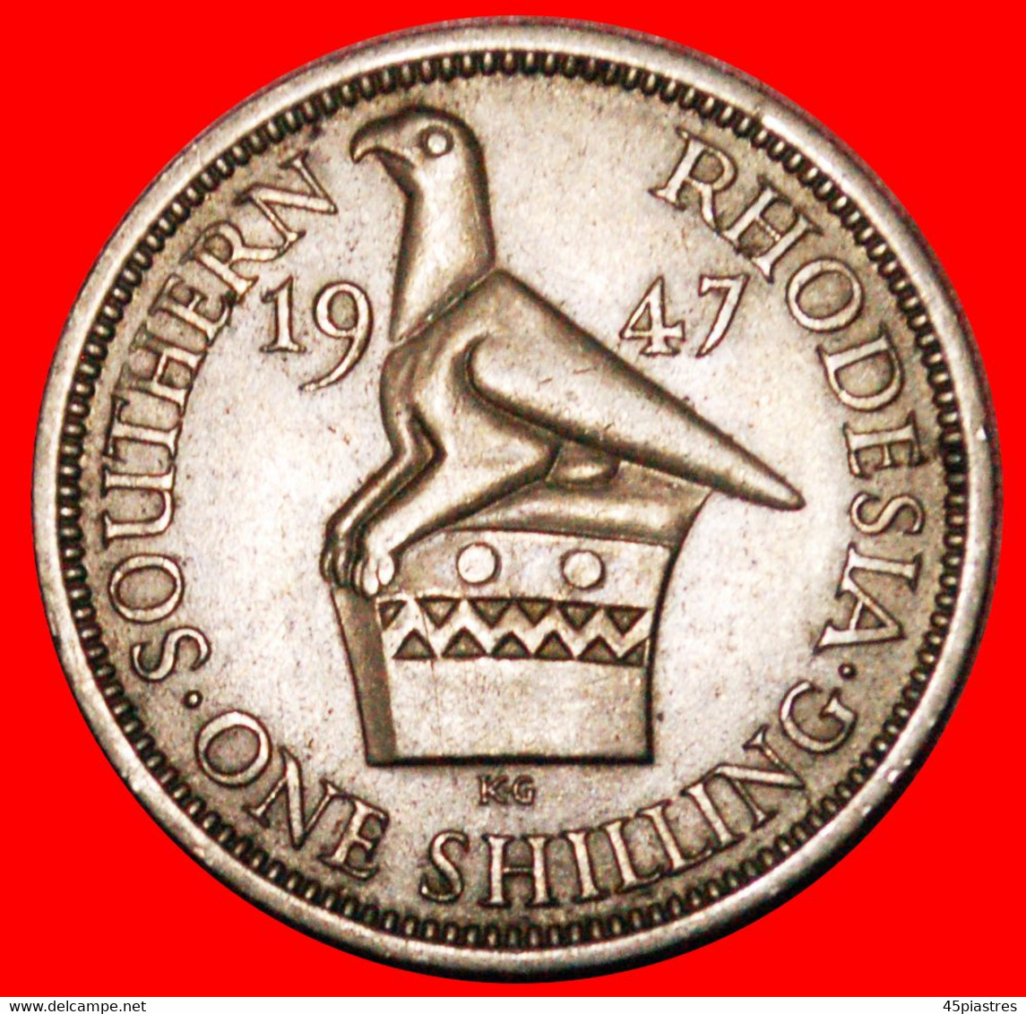 * GREAT BRITAIN ZIMBABWE BIRD: SOUTHERN RHODESIA ★ 1 SHILLING 1947! George VI (1937-1952) LOW START ★ NO RESERVE! - Rhodésie