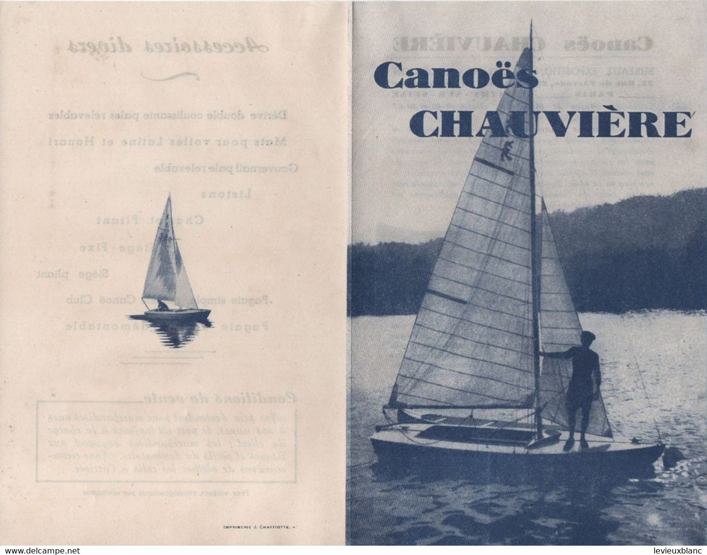 Prospectus Commercial  à 2 Volets ( 4 Pages )/CANOËS  CHAUVIERE/Vitry Sur Seine/Paris/Vers 1930-1945    MAR89 - Sports & Tourisme