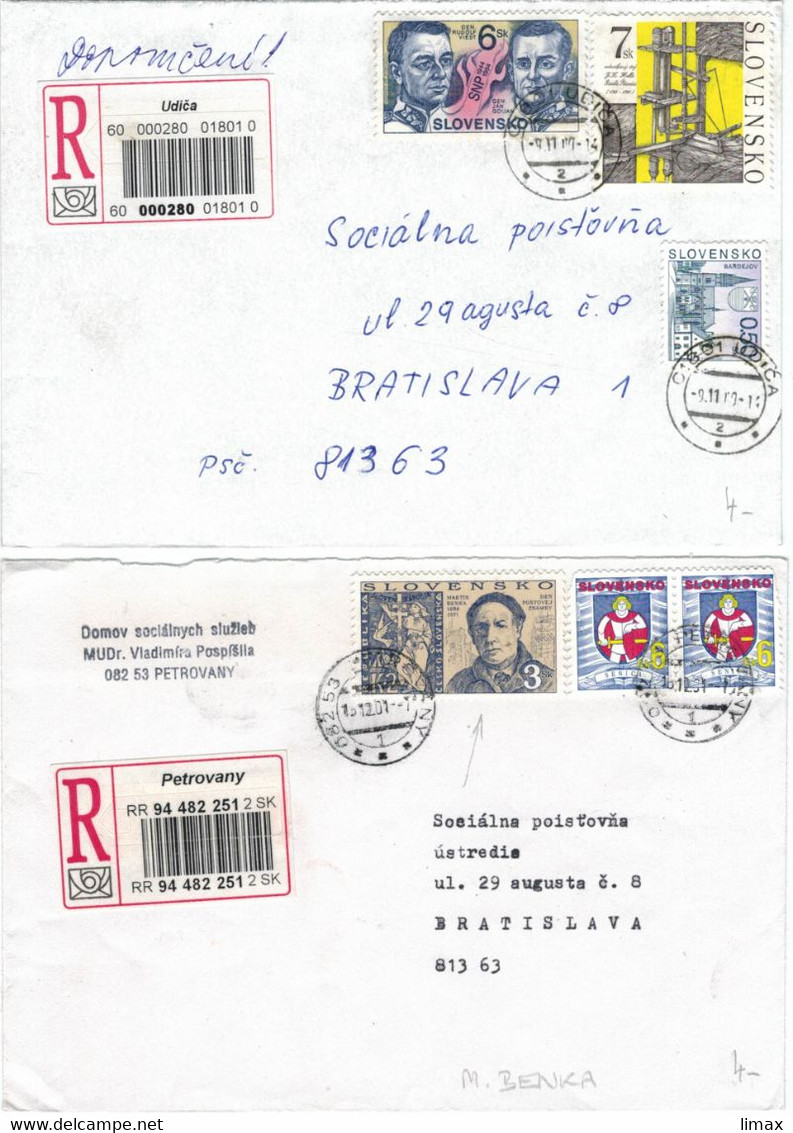 2 Briefe - Rudolf Viest - Jan Golian - Bardejov - Udica Reko - Martin Benka Petrovany - Lettres & Documents