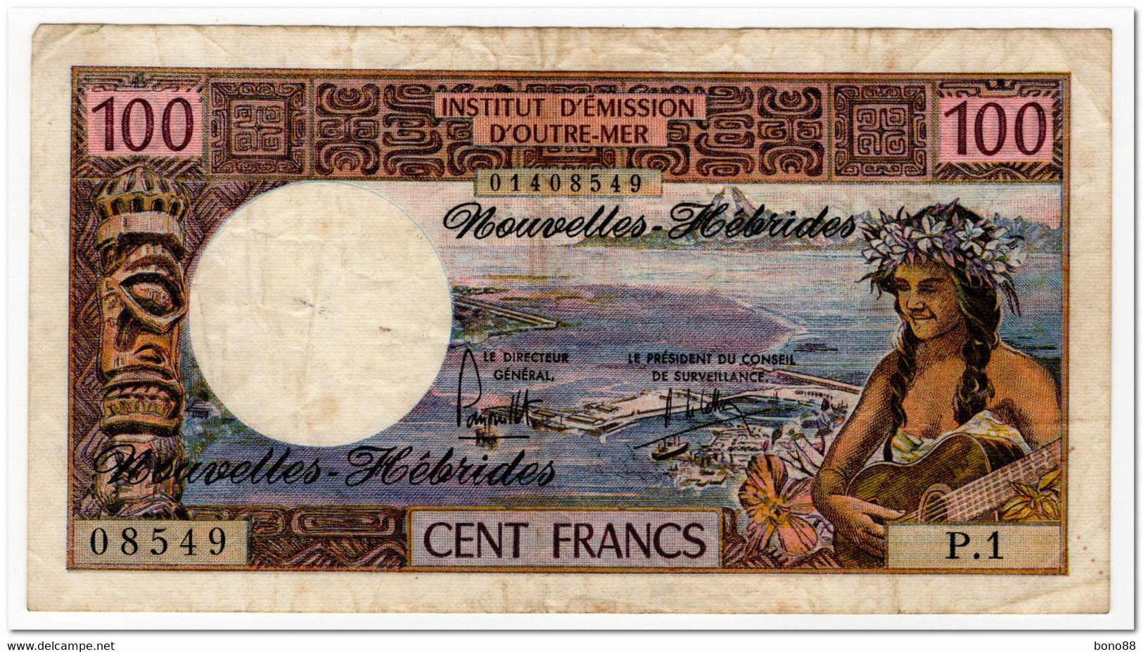 NEW HEBRIDES,100 FRANCS,1975,P.18c,VF - Other - Oceania