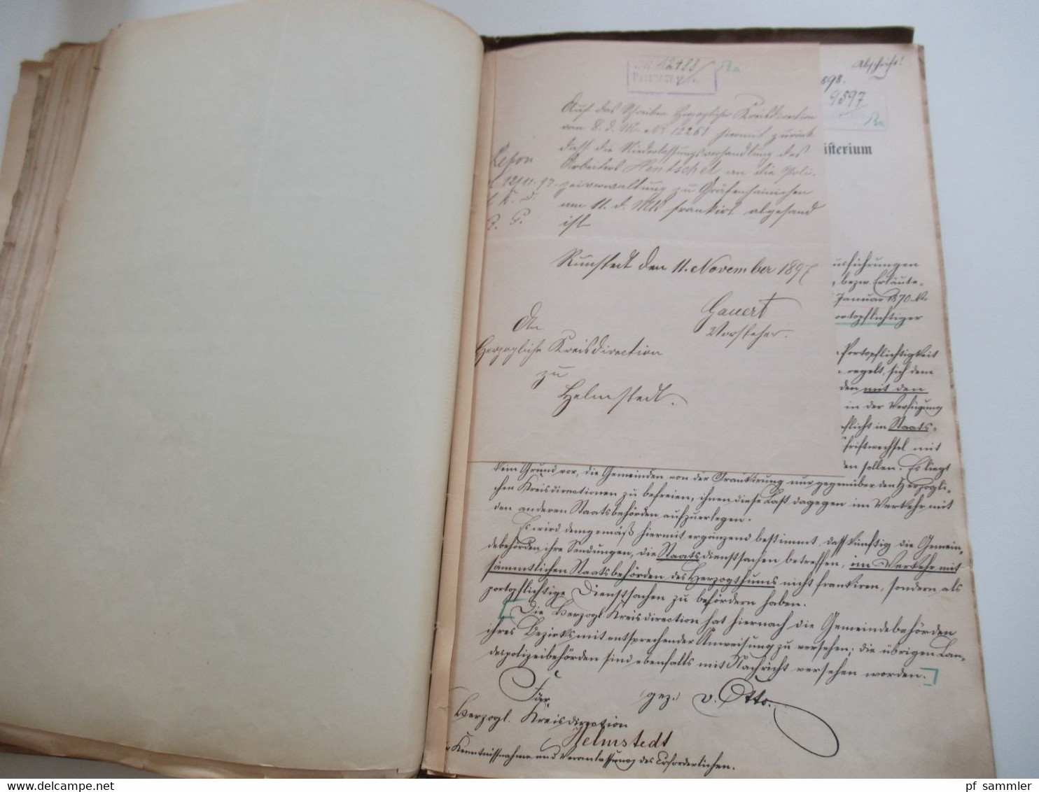 AD Braunschweig Akten betreffend Porto Verhältnisse 1869 - 1899 Herzogliche Kreisdirektion Helmstedt Dokumente ab 1803