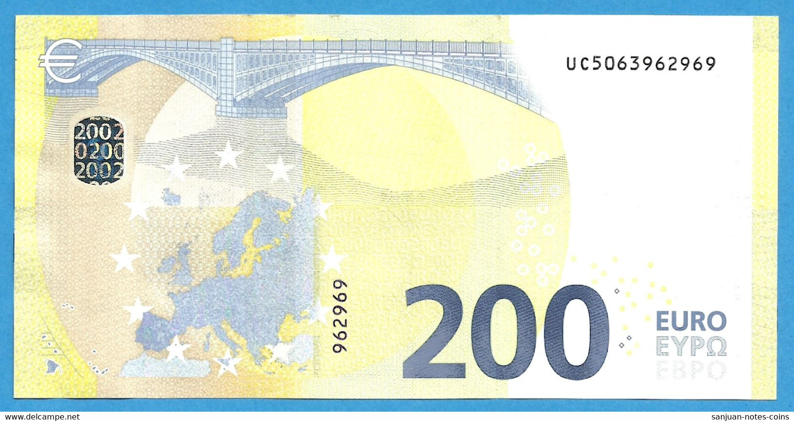 200 EURO FRANCE DRAGHI UC-U004 UNC-FDS (D111) - 200 Euro