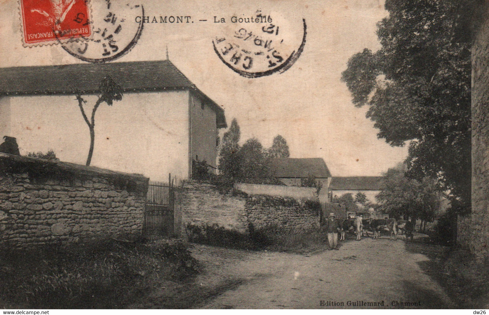 Chamont (St Saint-Chef, Isère) Quartier De La Goutelle, Troupeau De Vaches - Edition Guillemard - Saint-Chef