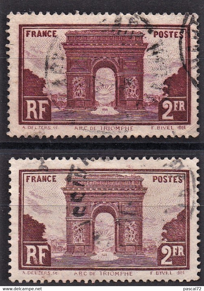 FRANCE 1929 Variété Sur Y&T N° 258 Normal Avec Clair Oblitérés - Oblitérés