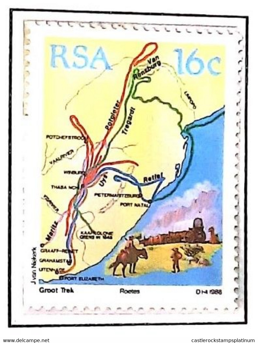 P) 1988 SOUTH AFRICA, ANNIVERSARY OF THE BÓER MIGRATION, THE ITINERARY, SOUVENIR MINISHEET, MNH - Autres & Non Classés