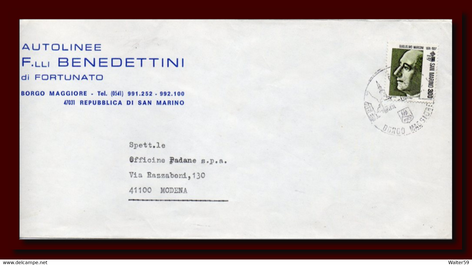 1992 San Marino Saint Marin Lettre Brief Letter Posted Borgo Maggiore To Italy - Cartas & Documentos