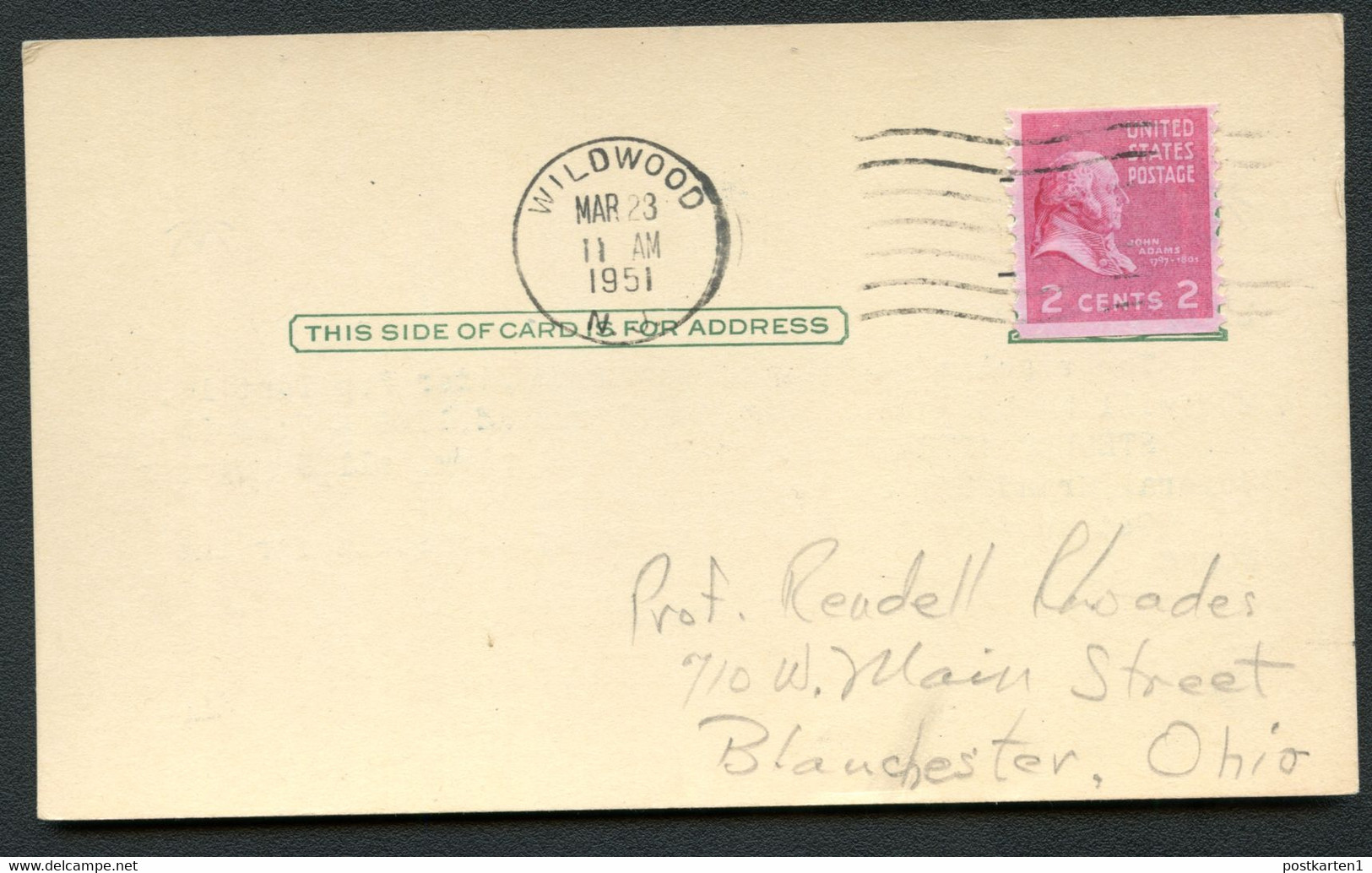 UX27 UPSS S37E Postal Card Wildwood NJ COOTIE And SPIDERS 1951 - 1921-40