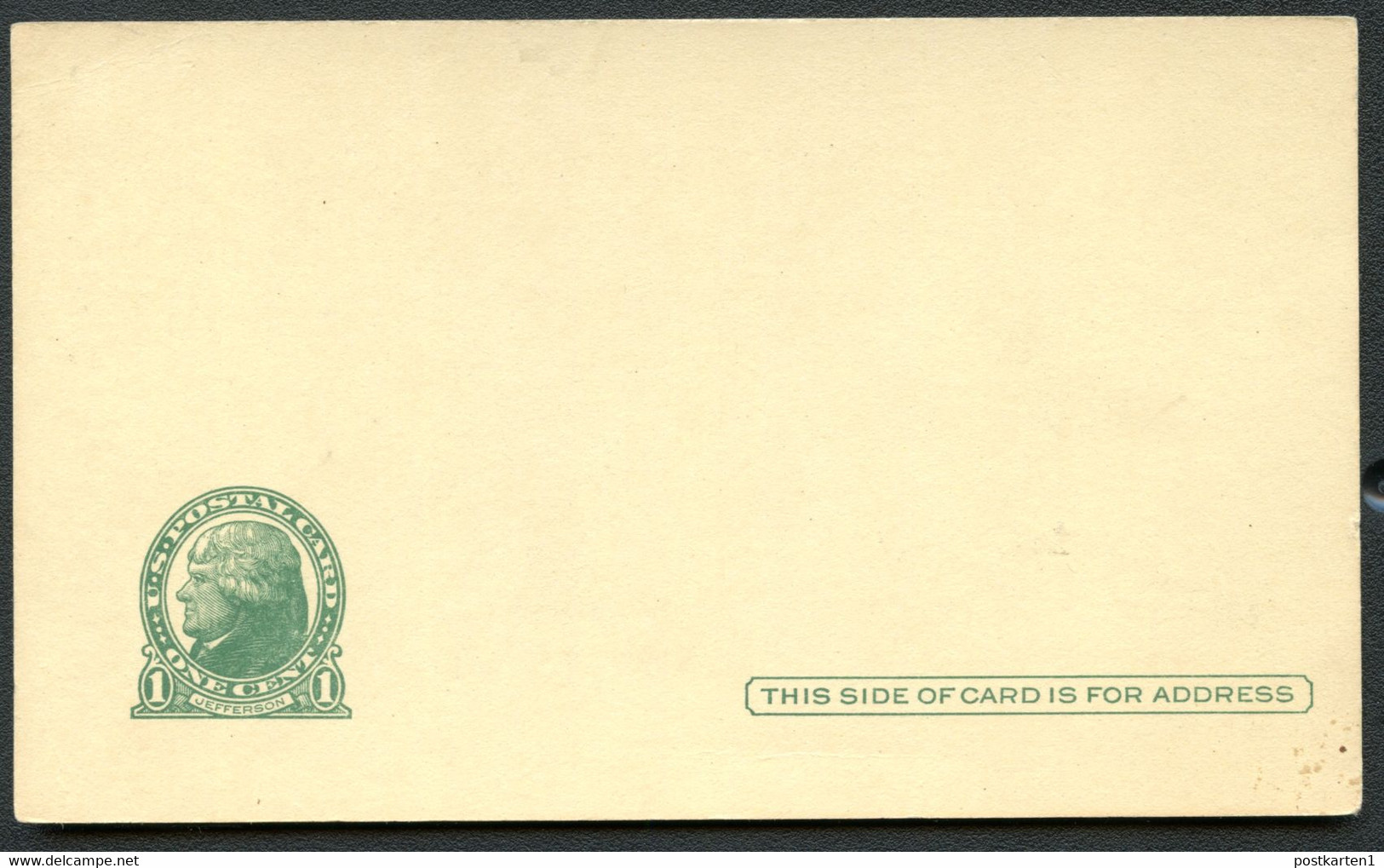 UX27 UPSS S37E Postal Card MISCUT INDICIA BOTTOM SIDE Mint 1925-52 - 1921-40