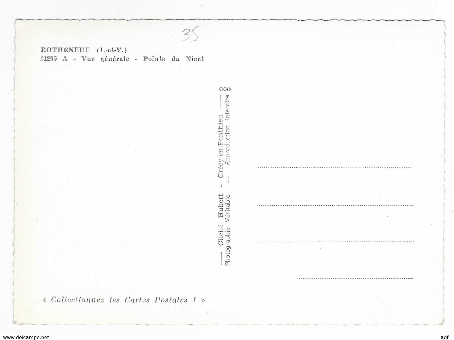 CPSM ROTHENEUF, VUE GENERALE AERIENNE, POINTE DU NICET, ILLE ET VILAINE 35 - Rotheneuf