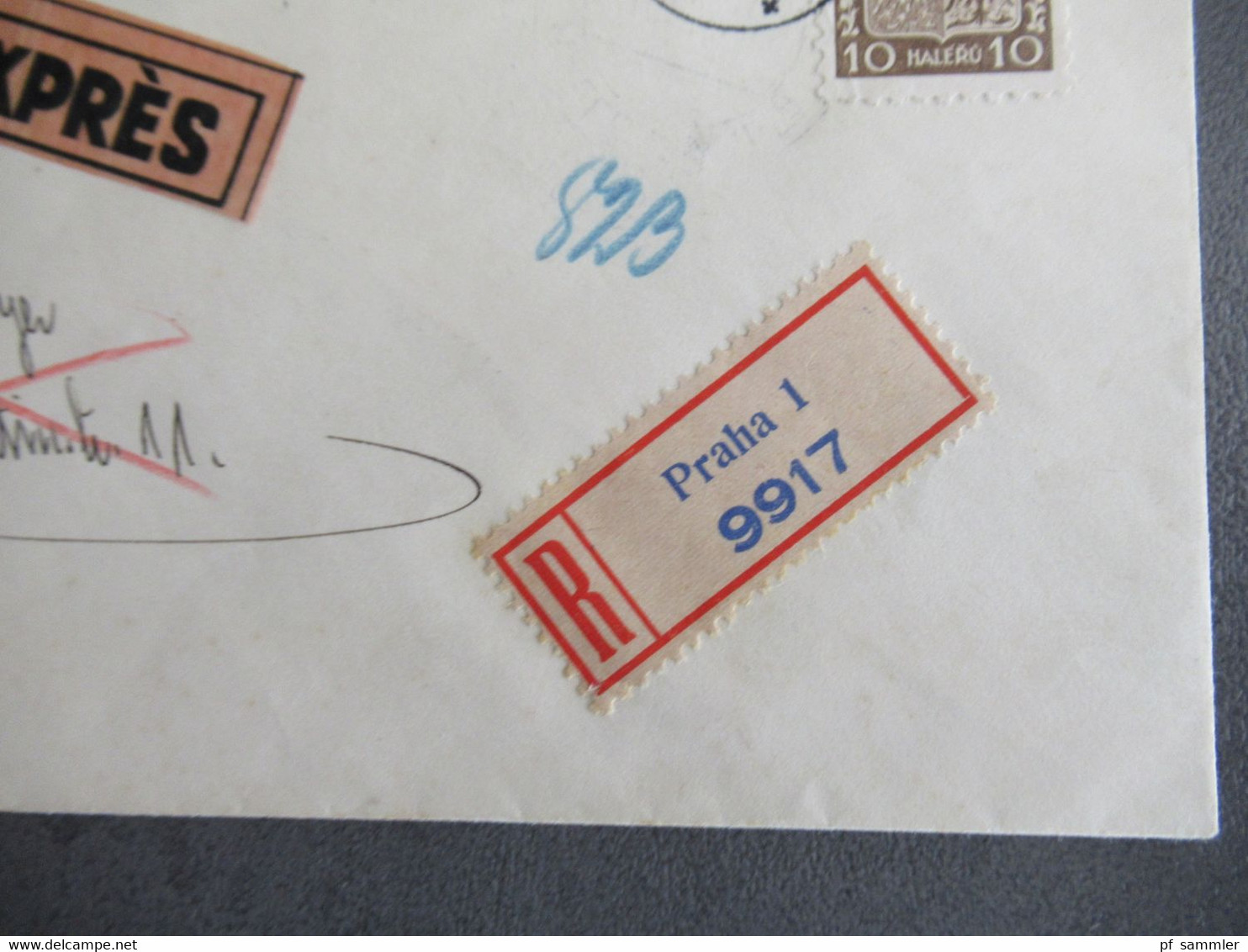 Böhmen Und Mähren 16.8.1939 Früher Beleg MiF Mit CSSR Marke Einschreiben Expres Ank. Stempel Halle Fernsprechamt - Cartas & Documentos