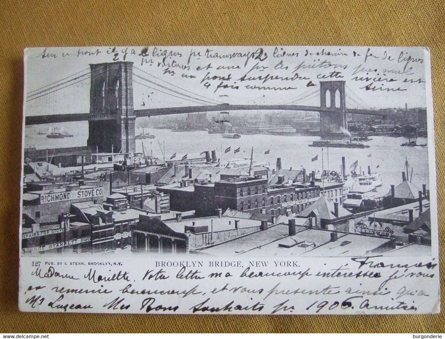 BROOKLYN BRIDGE / NEW YORK / JOLIE CARTE DOS NON DIVISE /1905 - Brooklyn